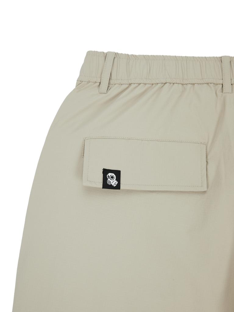 Jeimiweseuteu Stretch Wide Cargo Ripstop Pants (Beige)