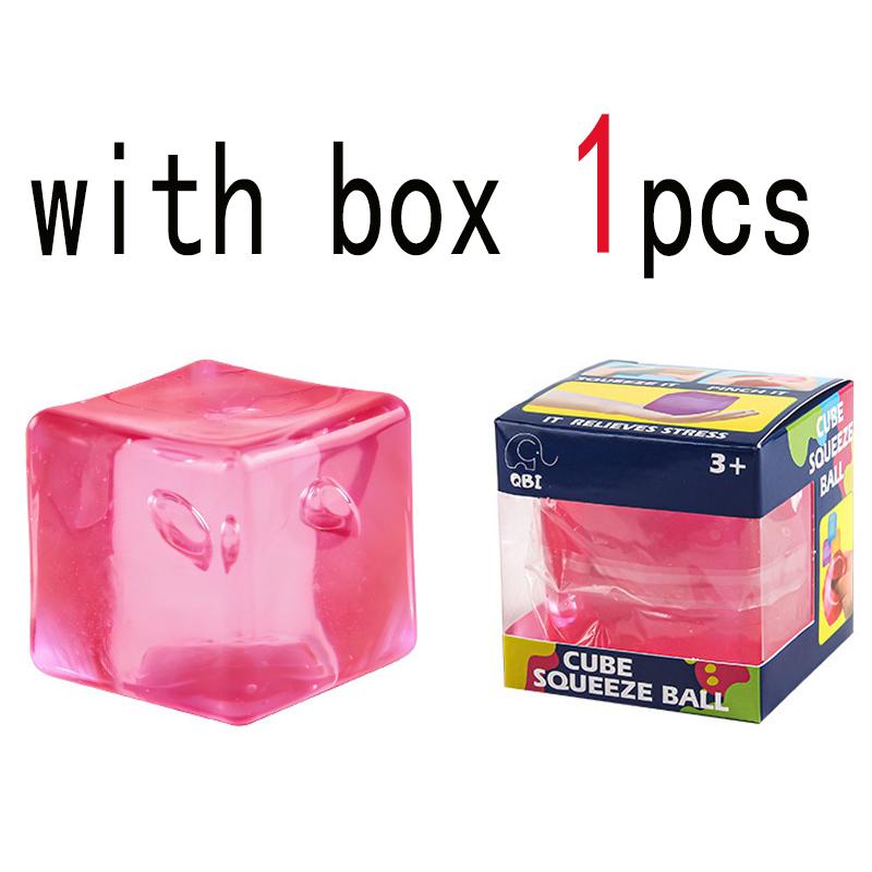 New Squishy Ice Cube Fidget Toy Square Shape Squishy Stress Ball Squeeze Toys Stress Relief Sensory Toy For Kids Adults Gift