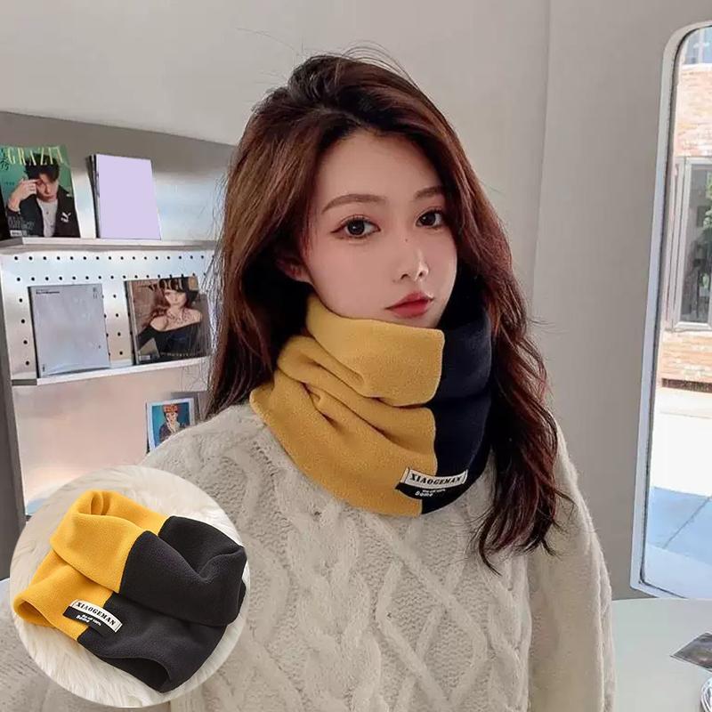 Winter Double-Layer Thick Warm Scarf Outdoor Cycling Men And Women Color Matching Cold-Proof Scarf