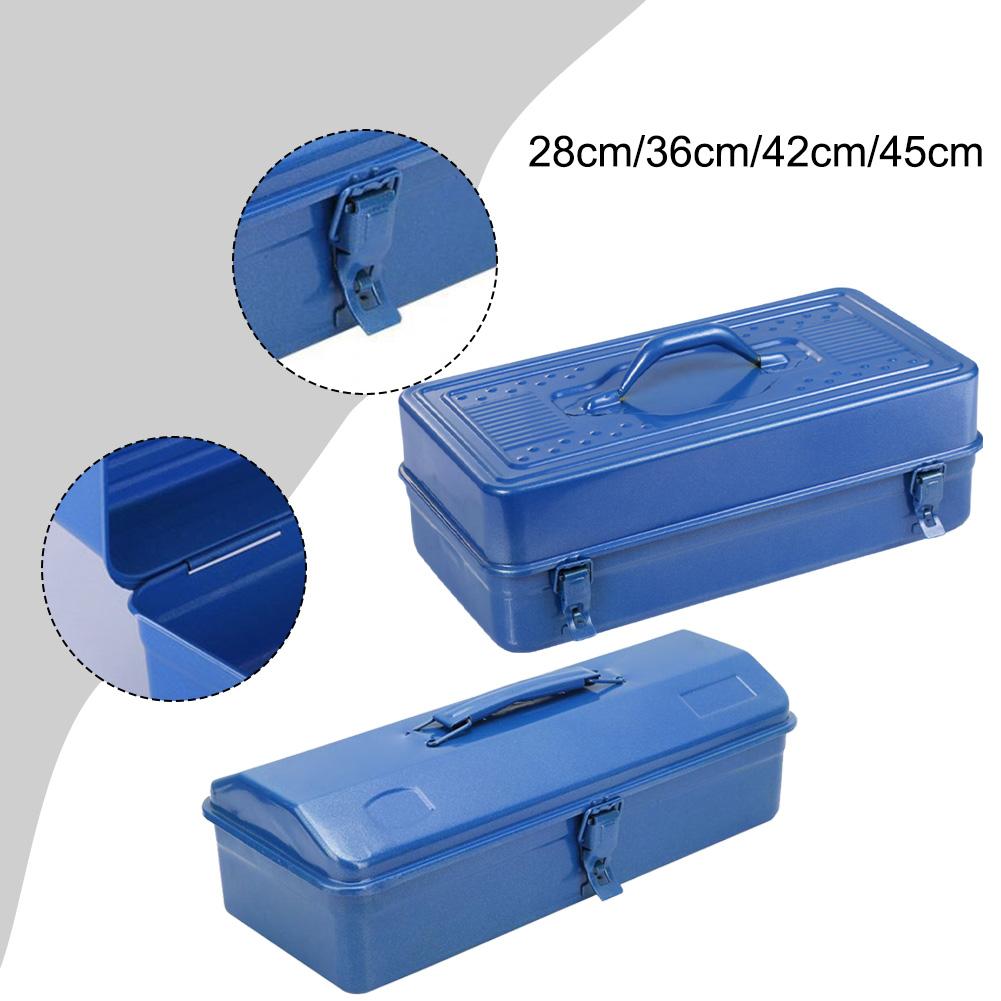 Portable Steel Toolbox with Comfortable Handle for Tools and Accessories