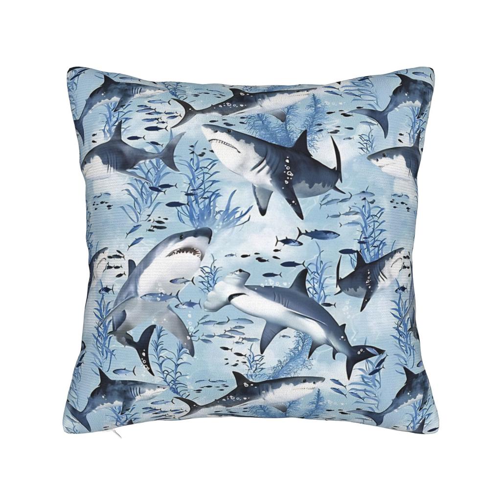 Pillow Cover Sharks Fantastic Animals Vintage Watercolor Pattern Vintage Pillow Case For Living Room Chair Pillowcases