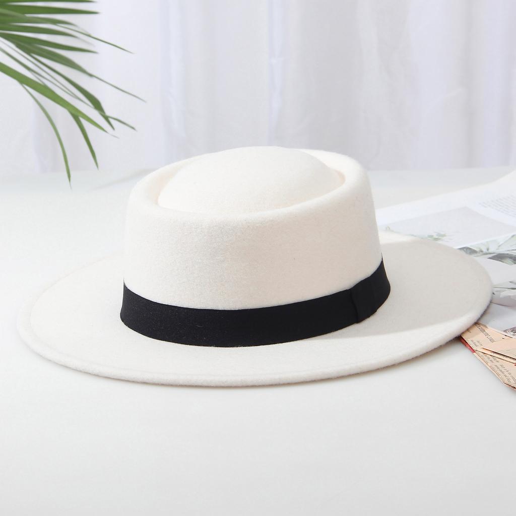 Wool Top Hat Women'S Autumn And Winter Extended Brim Hat French Retro Warm Jazz Hat Manufacturer