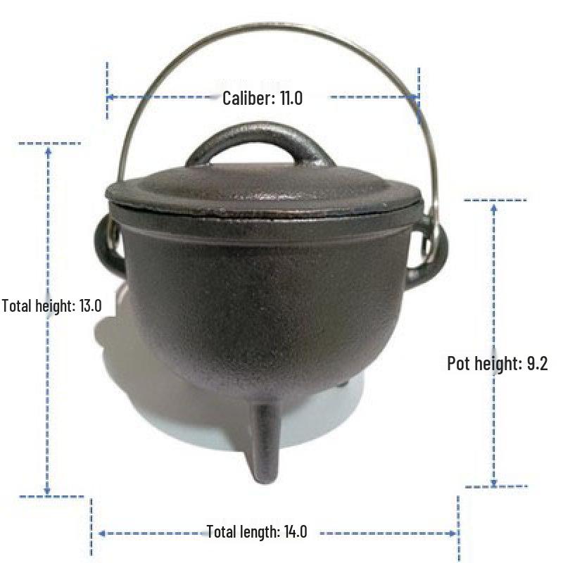 Handmade Cast Iron Geometric Tripod Pot: Retro Ornaments & Ritual Decor