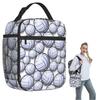Weiße Volleyballmuster-Isolierte Lunchtasche für Damen Kinder Tragbare Lebensmittelboxen Thermische Lunchbox Tragetasche