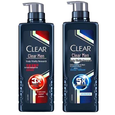 Clear Men Anti-Dandruff Shampoo 480g X2 Pack (Deep Clean & Cool Menthol)