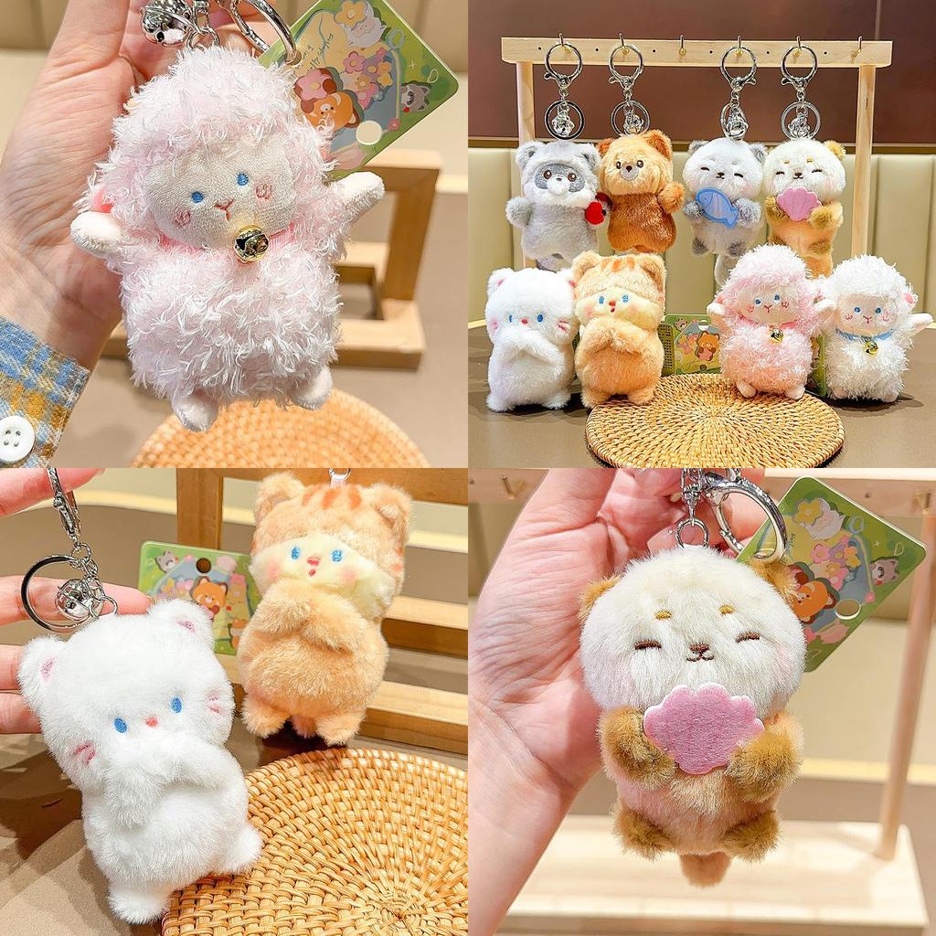 Jinnew Cute Cat Plush Keychain With Keyring For Gift And Collection