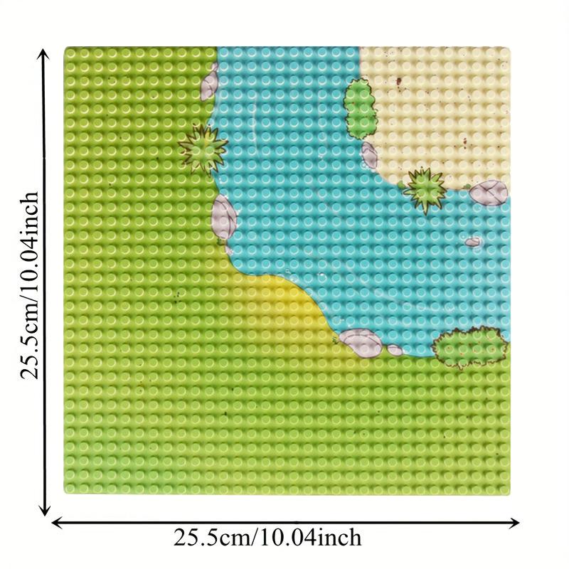 Non-Toxic River Ocean Pattern Building Block Base Plate Classic Building Bricks Board Parts Baseplates Block Accessories Kids Gift