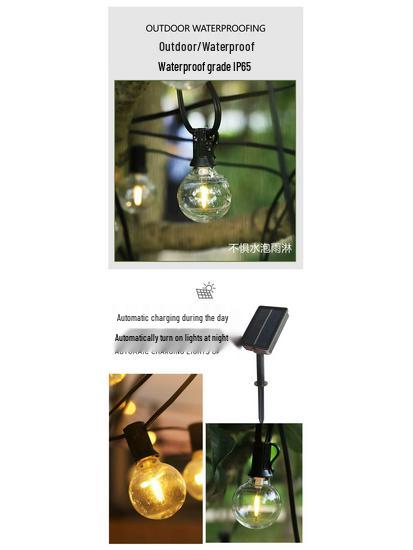 LED Solar G40 Tungsten Filament Outdoor Waterproof Christmas Decorative Light Strings