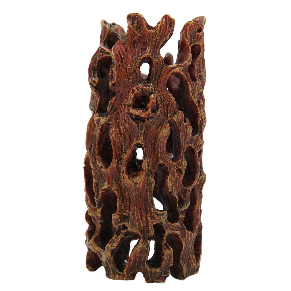 Aquarium Hollow Tree Trunk Simulation Decorative Resin Hideout Cave Fish Tank Trunk Ornament for Snakes Lizards