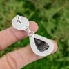 925 Silver Natural Black Rutilated Quartz Swiss Blue Topaz Wife Mermaid Pendant