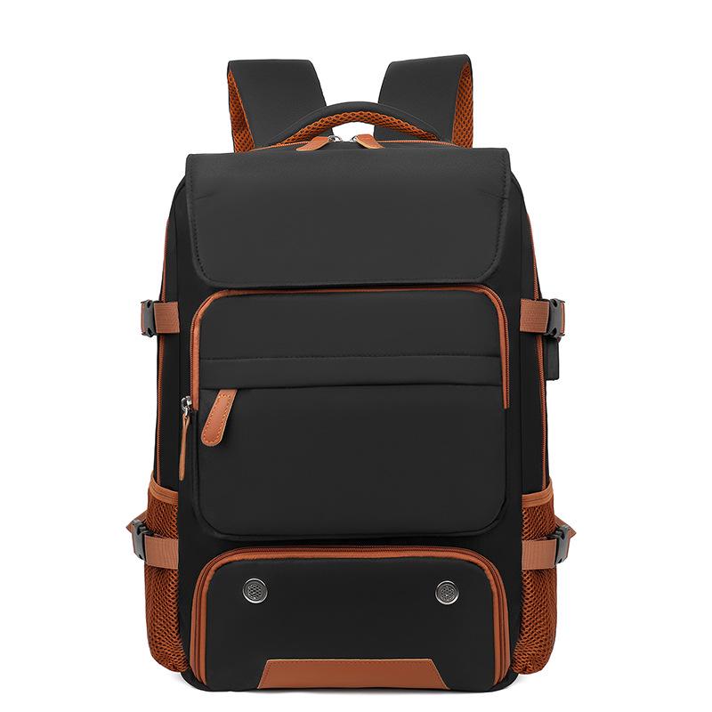 Мужской легкий расширяемый дорожный рюкзак - Многофункциональный школьный рюкзак большой вместимости и уличная багажная сумка чёрный