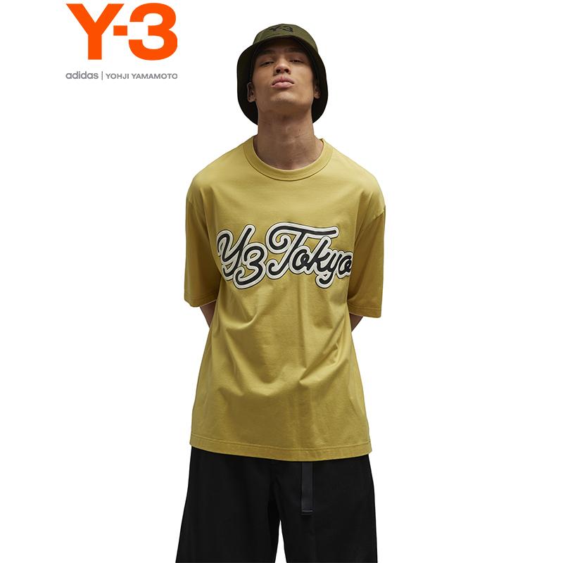 Y-3 Gfx 23Ss Round Neck Loose Fit Short Sleeve Logo Print T-Shirt Unisex T-Shirts Yellow IQ2141