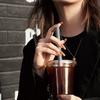 Pure Titanium Reusable Straws Set Sandblasted Straight & Bend with Cleaning Brush for Medicine Milk Tea Beverages