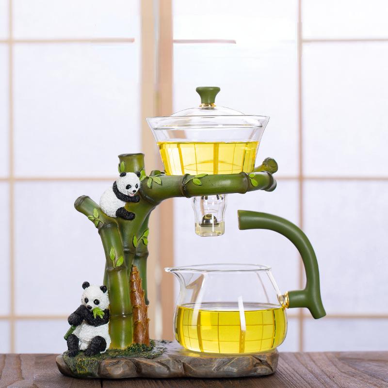 Glass Automatic Tea Set Panda Shaped Tea Maker Household Light Luxury High-end Magnetic Bubble Tea Pot