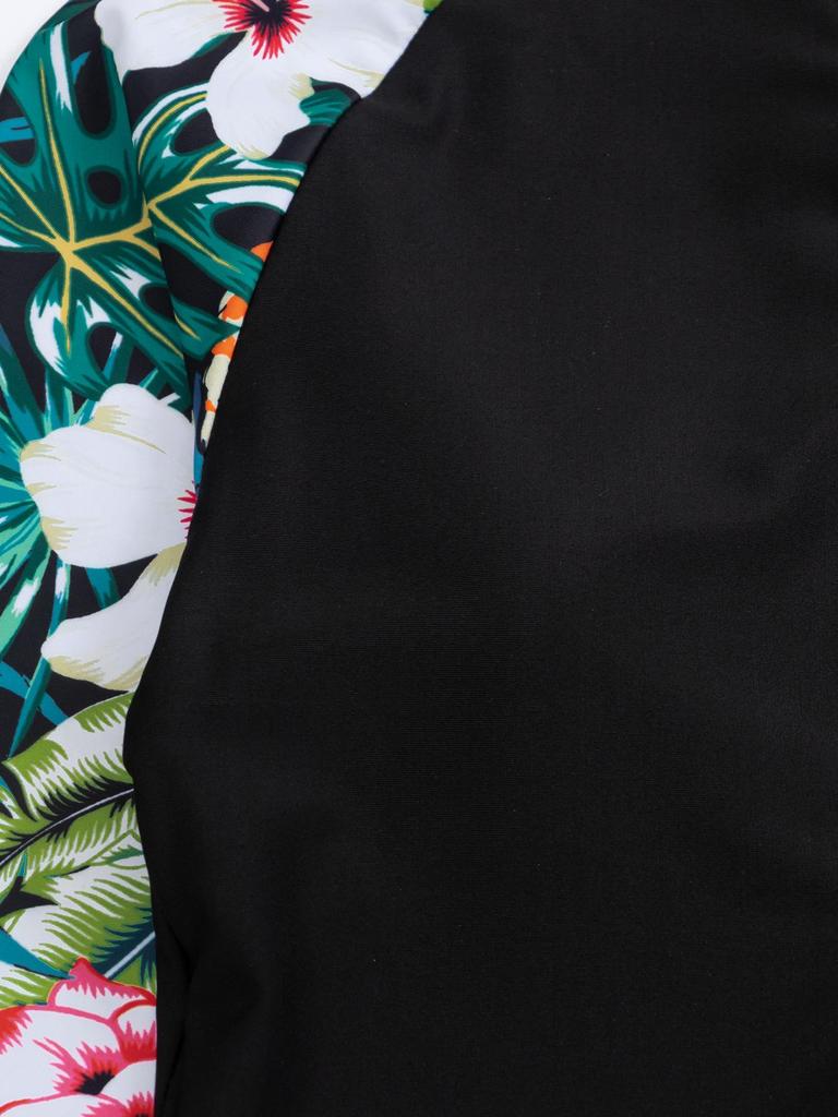 European & American Zippered Two-Piece Long Sleeve Split Swimsuit