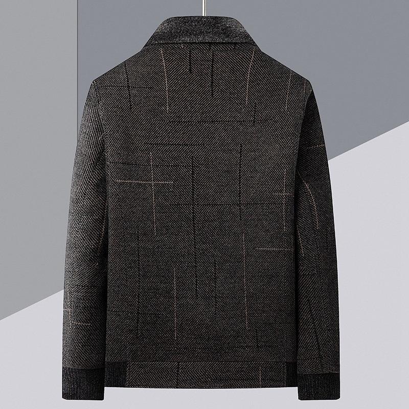 New dad fleece thickened autumn and winter chenille middle and old men's casual jacket the elderly men's jacket