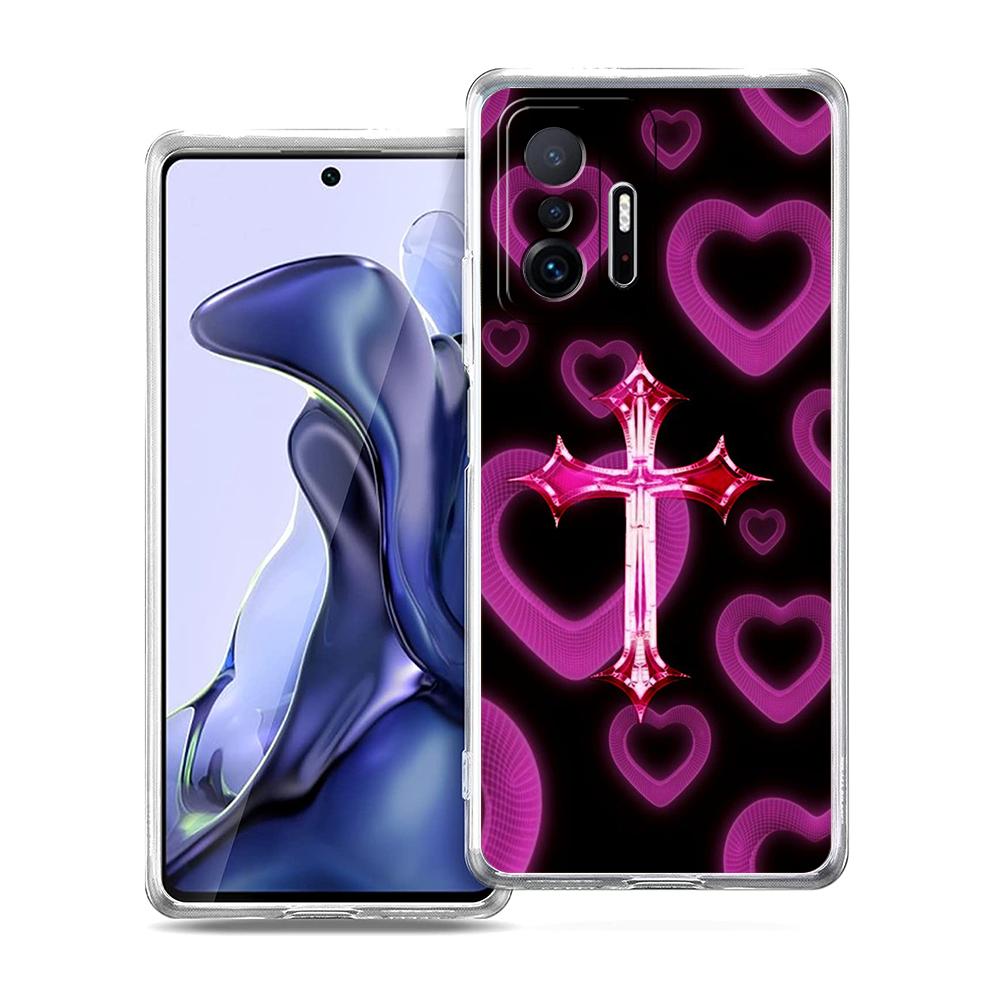 

Transparent Phone Case for Xiaomi Mi 14 13 12 11 Ultra Poco X3 NFC F3 F6 Pro Lite 5G Soft TPU Shell Bling Glitter Gothic Cross Xiaomi 13T
