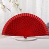 Practical Beautiful Decoration Multicolor Dot Print Folding Fan Home Supply Decorative Fan