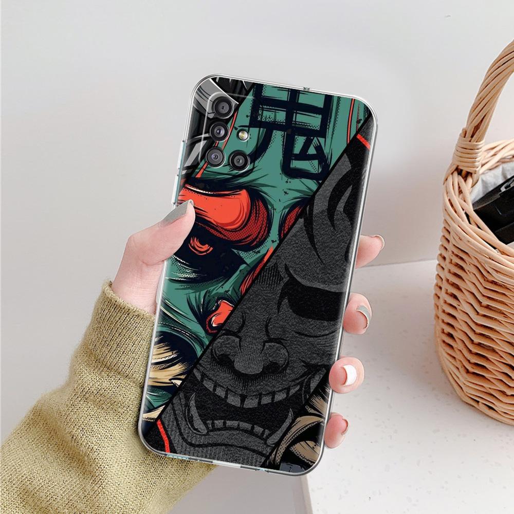 Phone Case For Samsung A15 A13 A35 A55 A51 A71 A41 A31 A21S A05 A17 A23 A25 A33 A53 A73 5G A07 4G Cover Japan Ghost Face Samurai