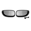 For BMW 5 Series E60 E61 2004-2010 High Quality ABS Single Line & Double Lines LED Kidney Grille Front Racing Grills Gloss Black