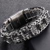 Religious Bracelet for Men 316L Stainless Steel 22MM Buddhist Scriptures Link Men's Bracelets Leather On Hand Jewelry Massive