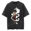 One Piece T Shirt Men Acid Wash Luffy Gear  Snakeman Graphic Anime Cotton Streetwear Haki Power Katakuri Battle Vintage Tee