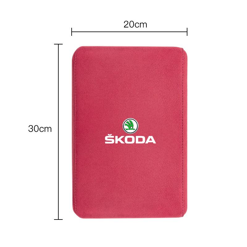 Car Armrest Box Pad Suede Handrail Increase Height Mat For Skoda Octavia A5 Mk3 Fabia Kamiq Kodiaq Karoq Rapid Yeti Superb ScalaTN3