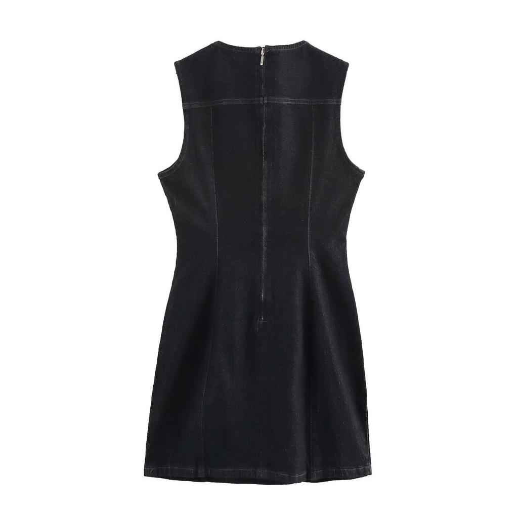 Spring 2025 Women's Fashion: Elegant Slim Round Neck Sleeveless Dress