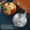 Korean Food-grade Stainless Steel Instant Noodle Bowl, Cold Noodle Salad Bowl, Single-layer Simple Fruit Salad with High Value
