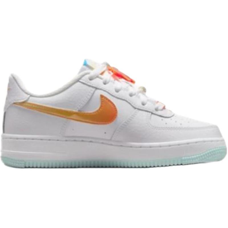 Nike Air Force 1 Lv8 Anti Slip Wear Resistant Low Top Kids' Skateboarding Shoes White Blue Orange Sneakers IB8890-191
