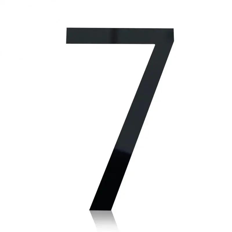 ZEXEF 3D Digits House Number Sticker Self Adhesive Door Plate Metal Sign Address Apartment Door Number Outdoor House Number