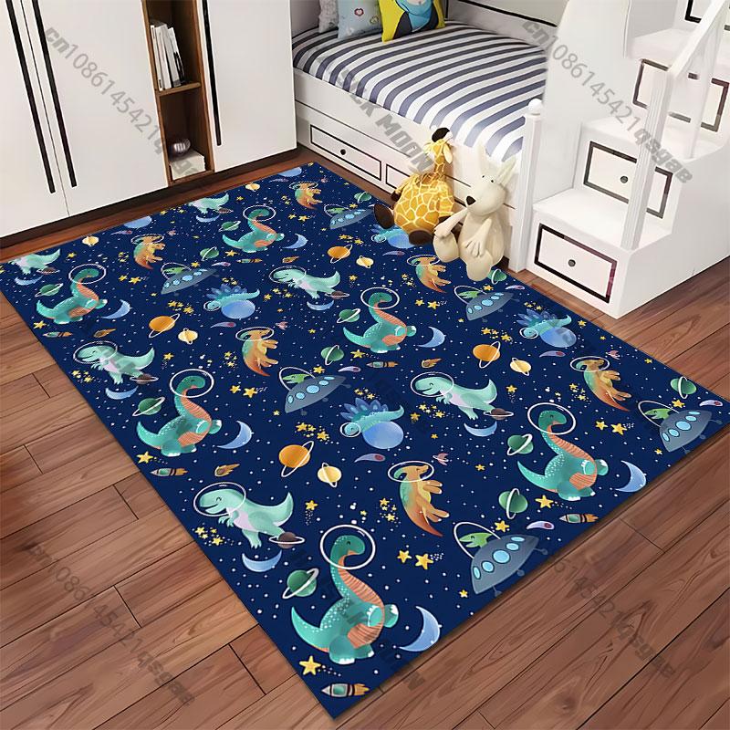 Dinosaurs Exploring Outer Space Carpet Yoga Living Room Room Decor Children's Crawling Mat Doormat Area Rug Games Mat