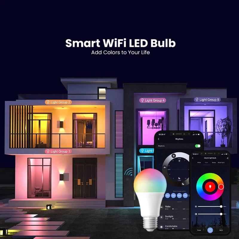 E27 Led Smart Bulb Wifi/Bluetooth App Control Dimmable Ampoule Led Light Bulb 220V Home Bedroom Adjustable 16 Million Colors