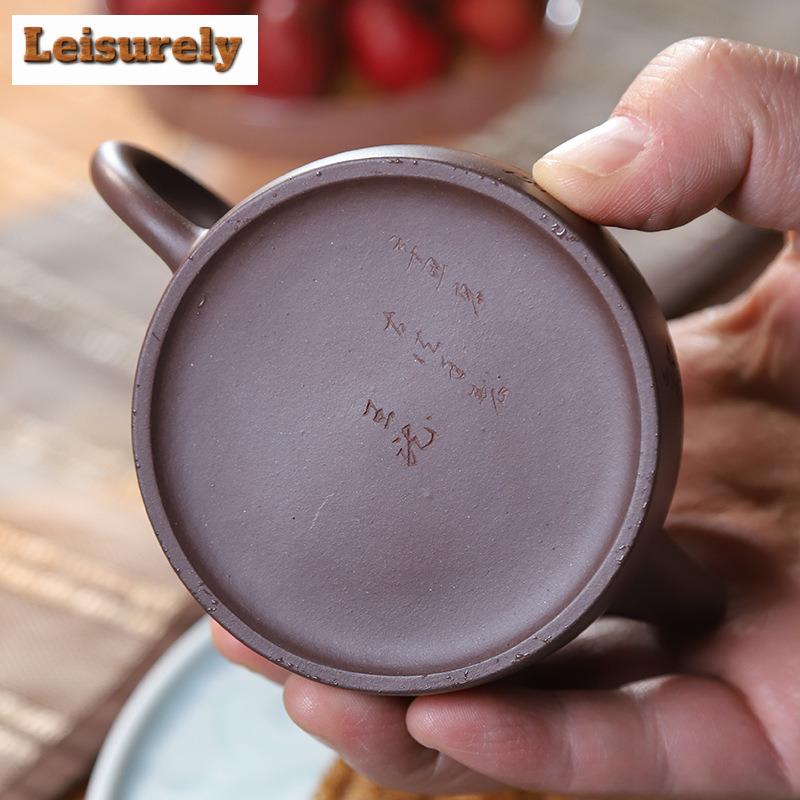 150ml Antique Yixing Purple Clay Teapot Handmade Silver Circle Qin Quan Pot Raw Ore Purple Mud Kettle With Strainer Zisha Teaset