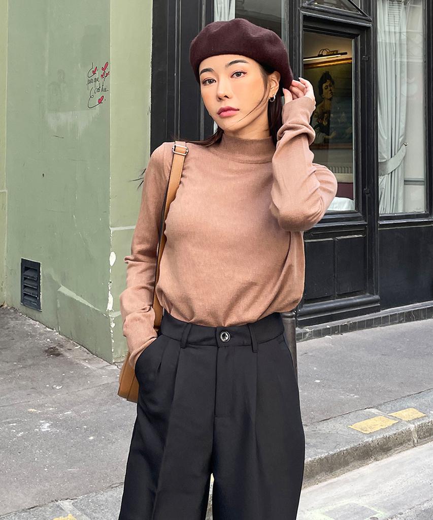 Ppaeppae Mock Turtleneck Knit T-Shirt
