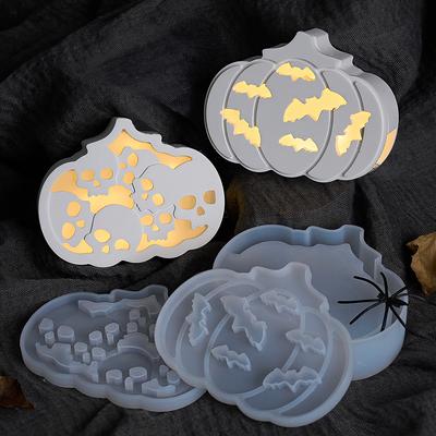 Hollow Atmosphere Light Ornament Silicone Mold DIY Halloween Pumpkin Gypsum Molds Resin Plaster Gift Storage Box Craft Making