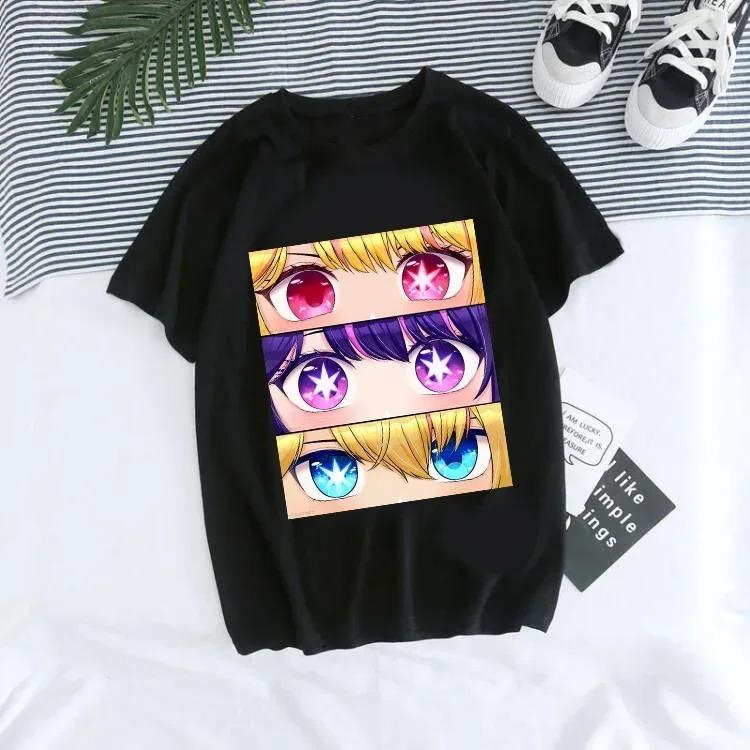 Damski T-shirt Manga Anime Oshi No Ko Harajuku Ullzang T Shirt Letni Krótki Rękaw Codzienny i Modny Wszechstronny