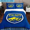 3PCS Fcsm Football Club Emblem Bedding Set,Including 1pc Duvet Cover And 2pcs Pillowcases Perfect for Bedroom, Dormitory, Fan Christmas Gift