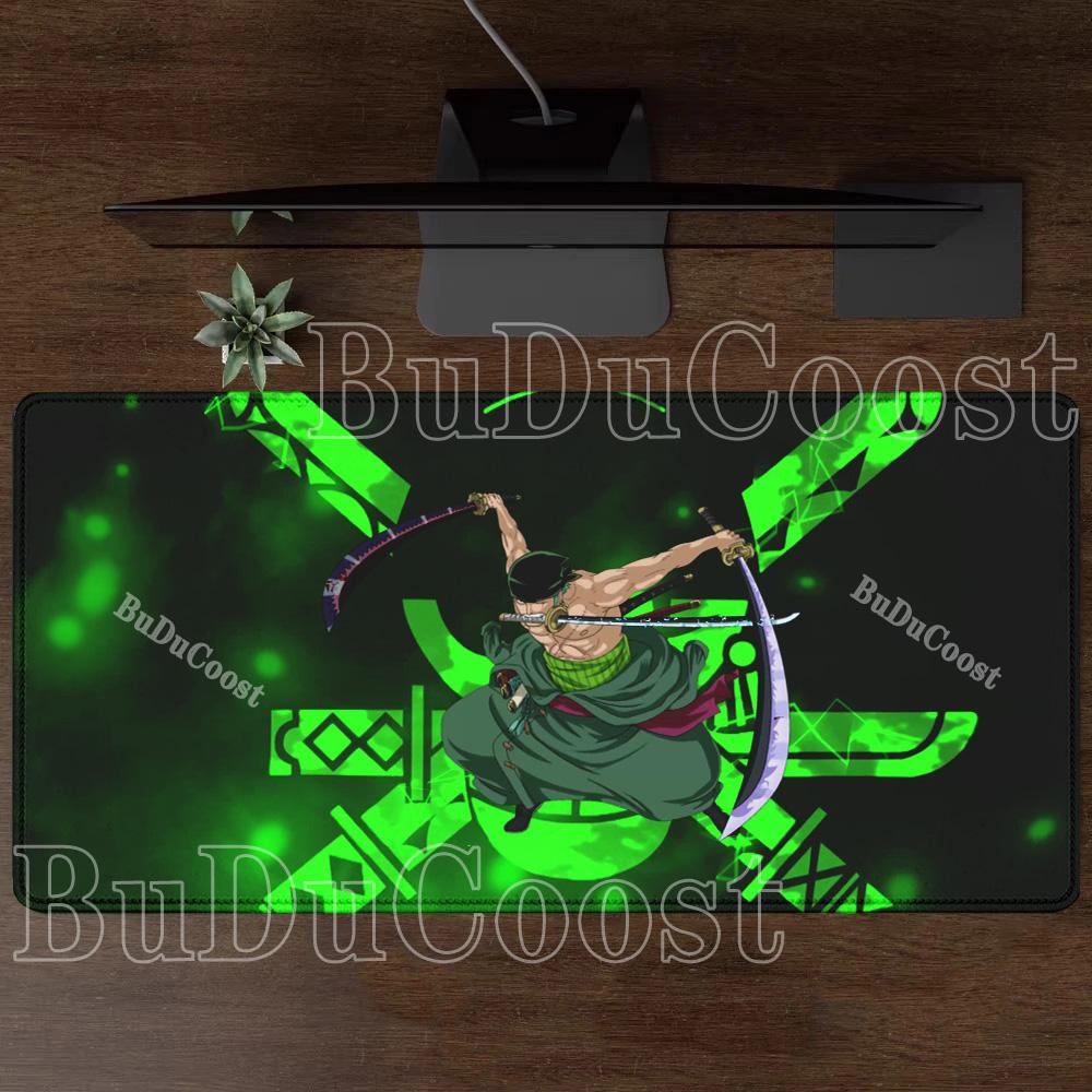 Anime Mouse Pad Roronoa Zoro One Piece Computer HD printing Gaming Mousepad PC Keyboard Carpet Non-Slip Office esports Desk Mat