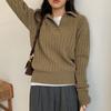 New Fashion Women Autumn Pullover Sweater Long Sleeve Turn Down Collar Winter Knitwears Jumpers Loose Knitted Sweaters for Women Elegant Tops 25311