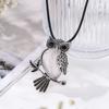 Ciondolo in cristallo naturale, collana gufo intarsiata con ametista, gioielli, Regalo di Natale, Regalo di San Valentino, Regalo per fidanzata, Regalo di compleanno