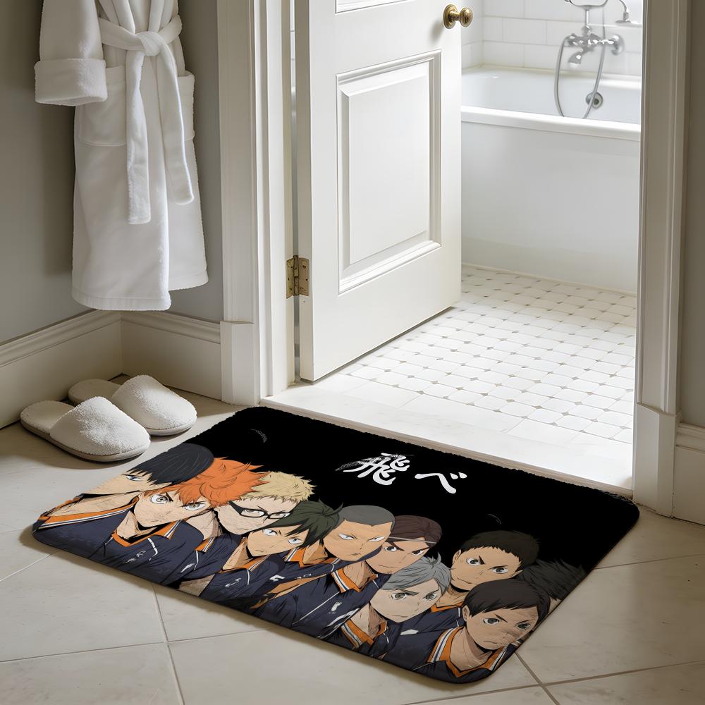 Anime Cool HHaikyuU Floor Mat Soft Flannel Absorbent Mat Non-Slip Rug Home Bedroom Bathroom
