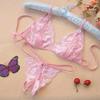 Alluring Lace Transparent Thong & Bikini Set