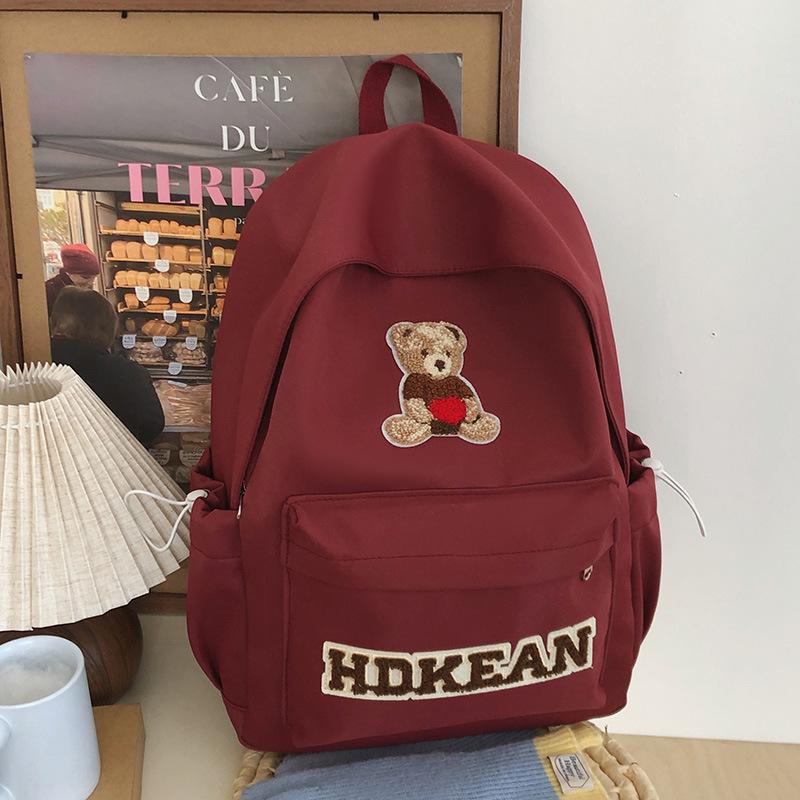 Large Capacity Schoolbag Versatile and Casual Japanese Style Bear Backpack A Backpack for Junior and Senior High School Students