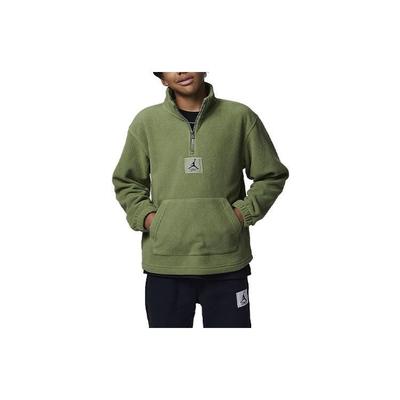 Jordan MJ Essentials Düz Renk Dik Yaka Yarım Fermuarlı Polar Günlük Sweatshirt Çocuk üstleri Yeşil FZ1806-365