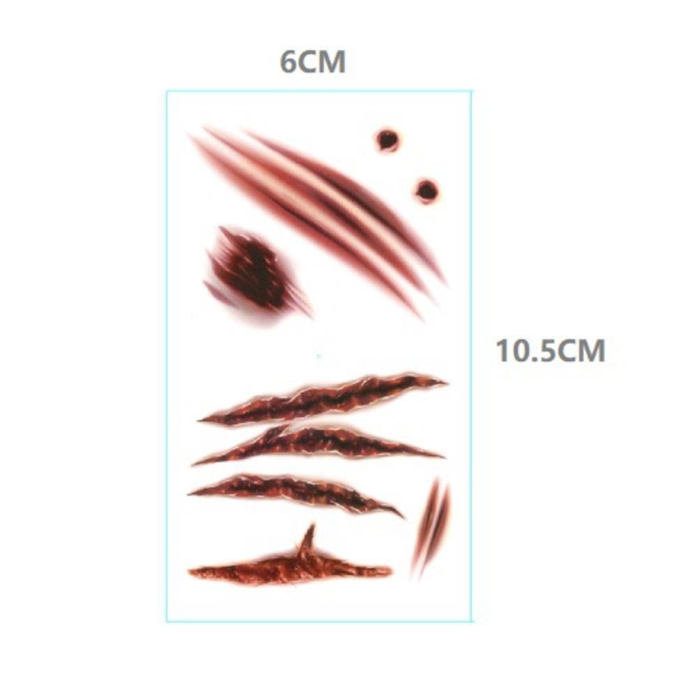 Halloweenowe Straszne Naklejki Tatuaże – Realistyczne Fałszywe Rany i Blizny Wodoodporne Naklejki Transferowe