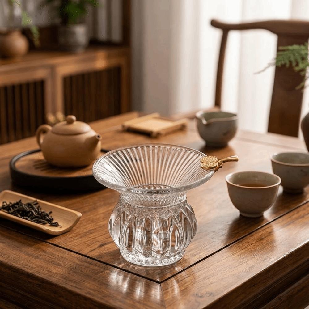 Japanese-Style Glass Tea Strainer Transparent Tea Distributor Tea Ceremony