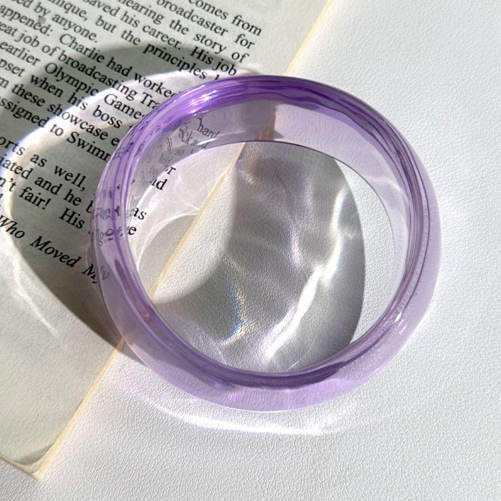 Minority Design Jelly Color Wide Bracelet Gradient Geometric Irregular Bangle  Party