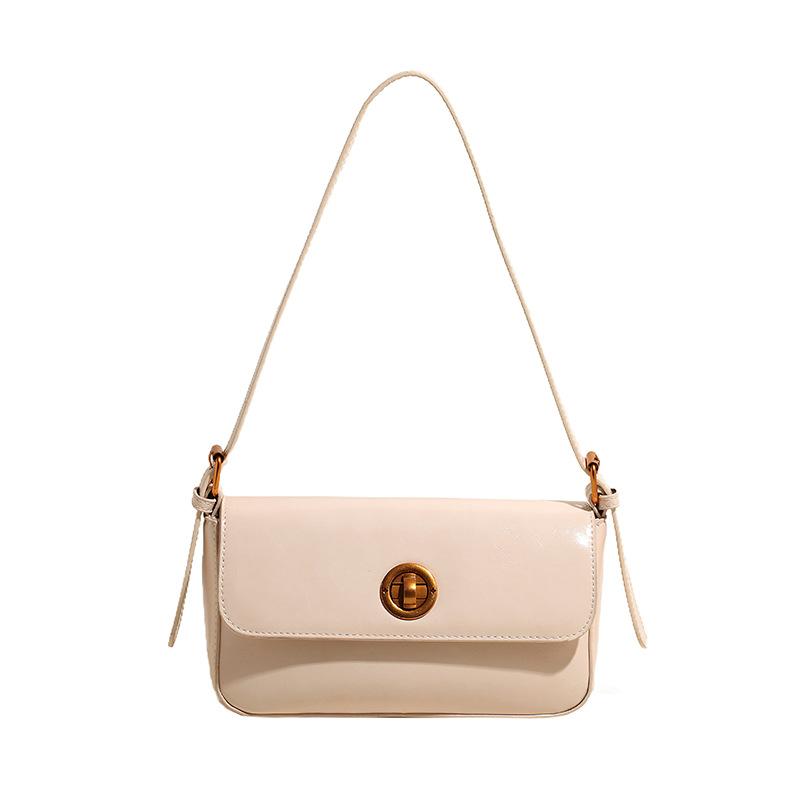 Premium texture oil wax leather bag women s 2025 winter new niche retro flow shoulder bag fashion oblique straddle women s bag