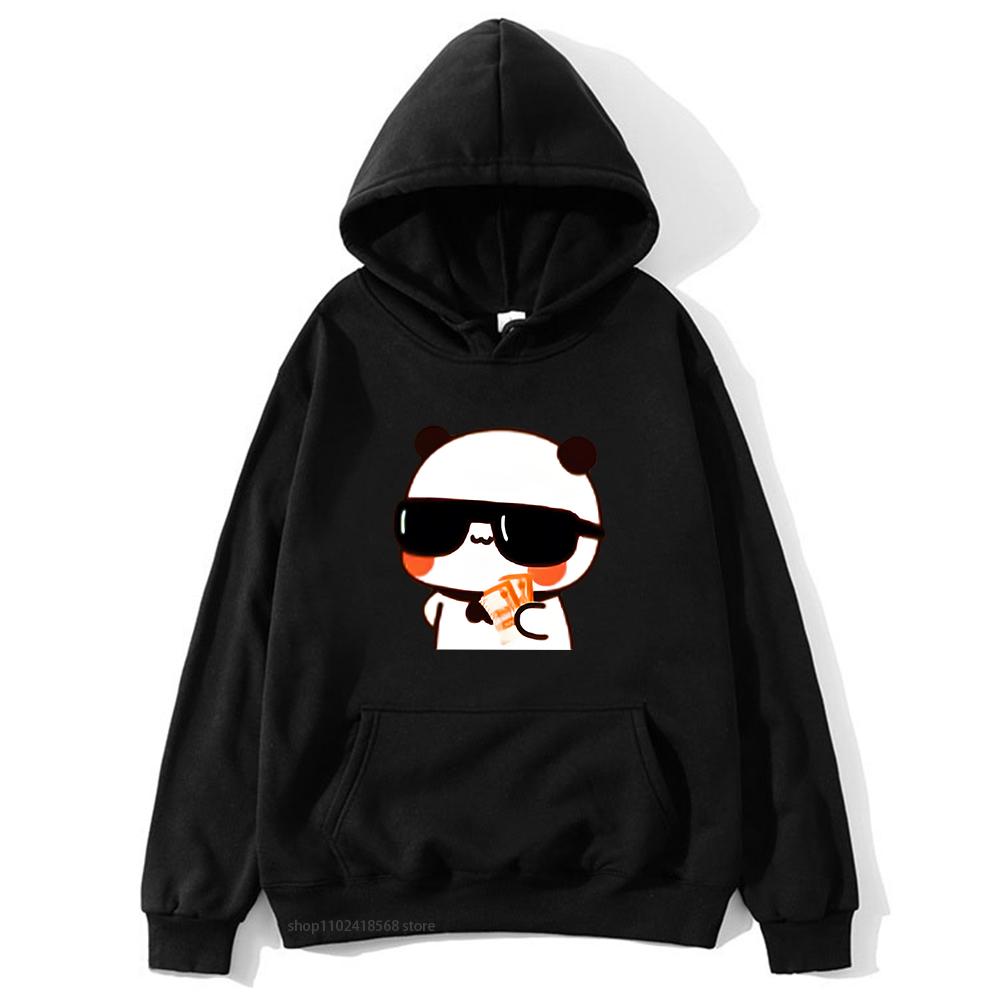 Толстовка для пар Bubu and Dudu-PANDA BEAR Love 2023 Rich Lovers, толстовки с рисунком, мужская одежда, пуловер Kawaii с изображением медведя панды 2XL